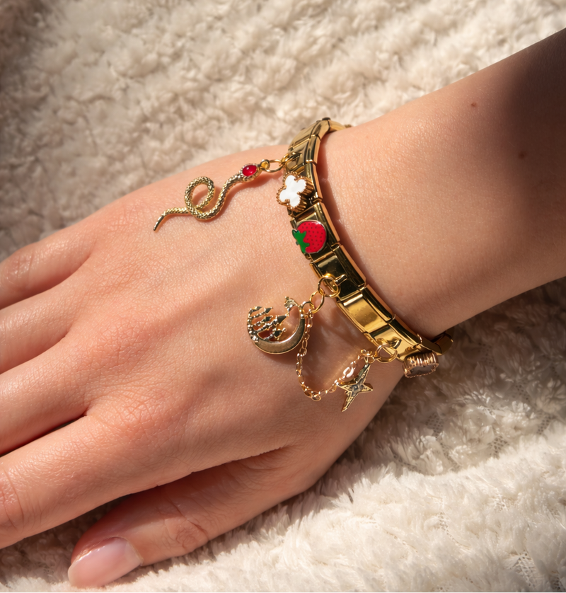 Customer wearing Charmette bracelet