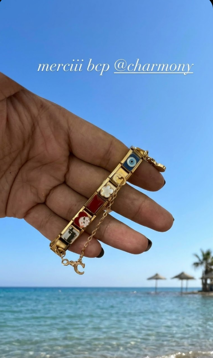 Customer wearing Charmette bracelet