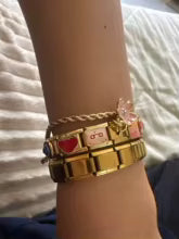 Customer wearing Charmette bracelet