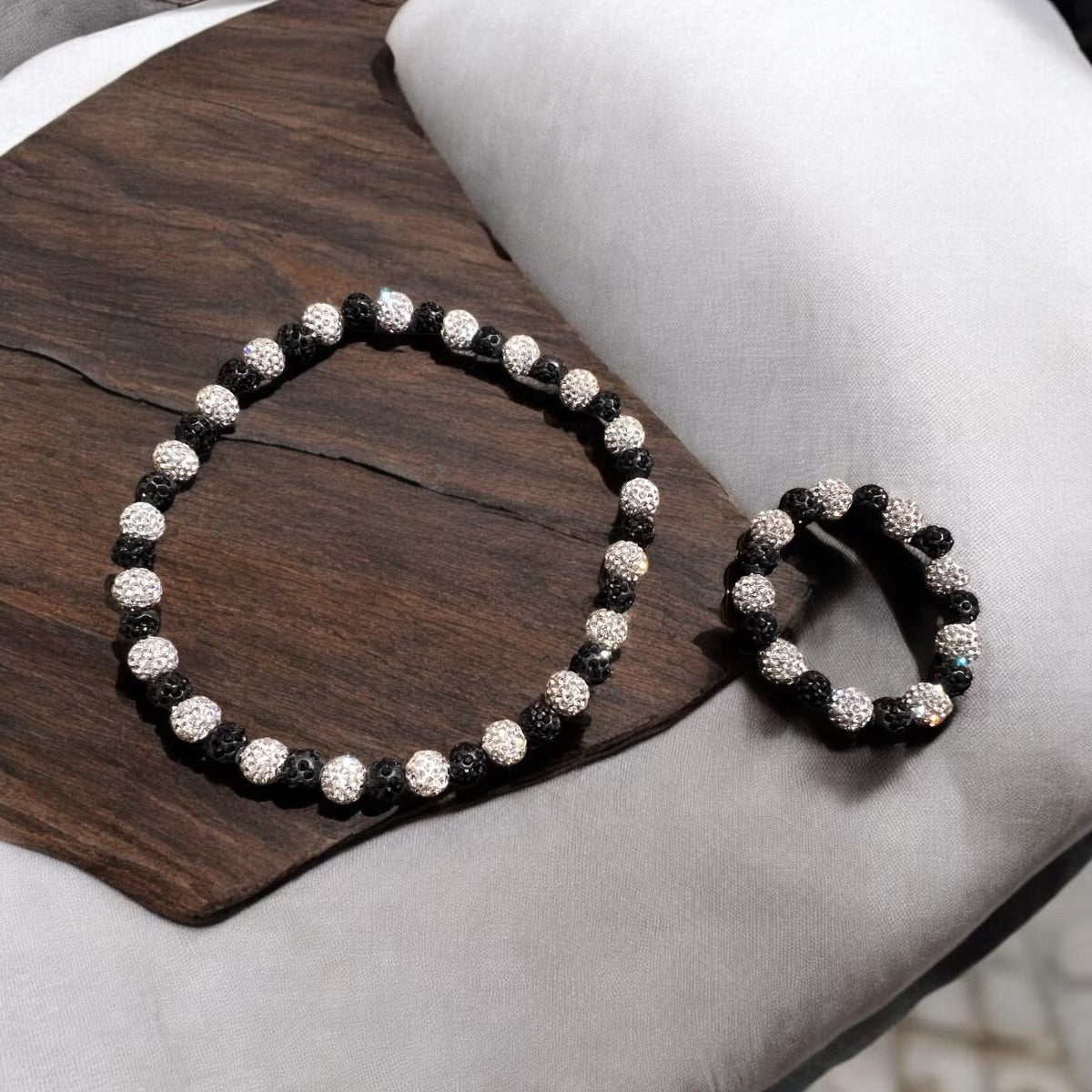 Black white ice necklace & bracelet - $19.99