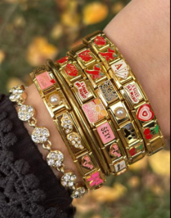 Customer wearing Charmette bracelet