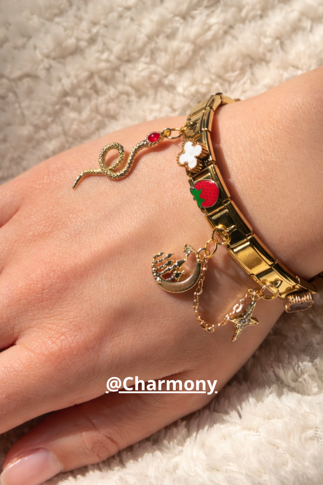 Customer wearing Charmette bracelet