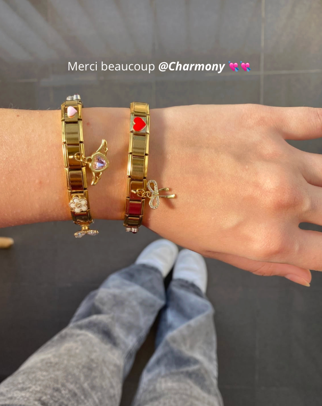 Customer wearing Charmette bracelet