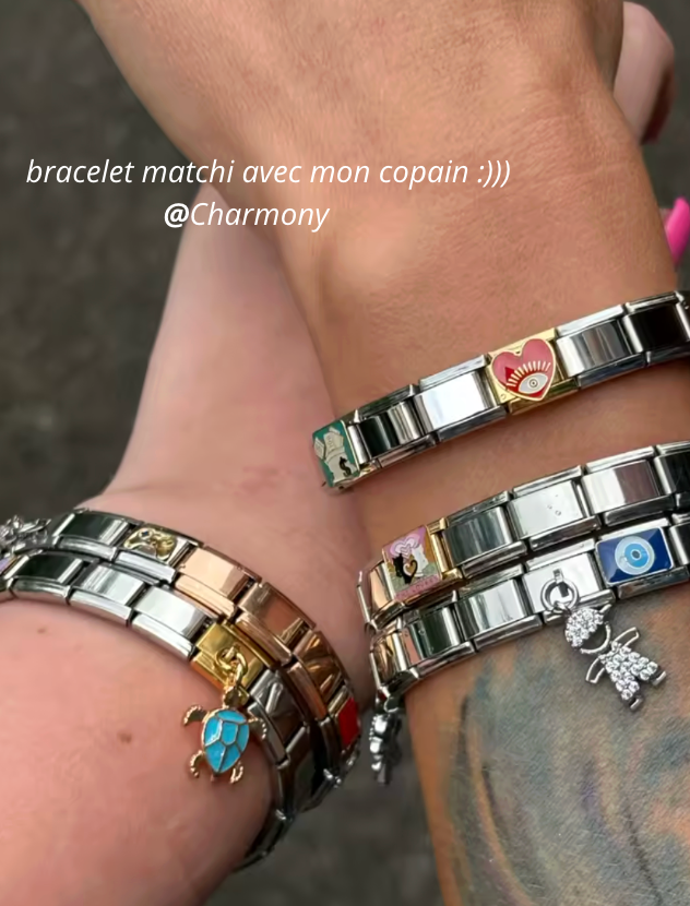 Customer wearing Charmette bracelet