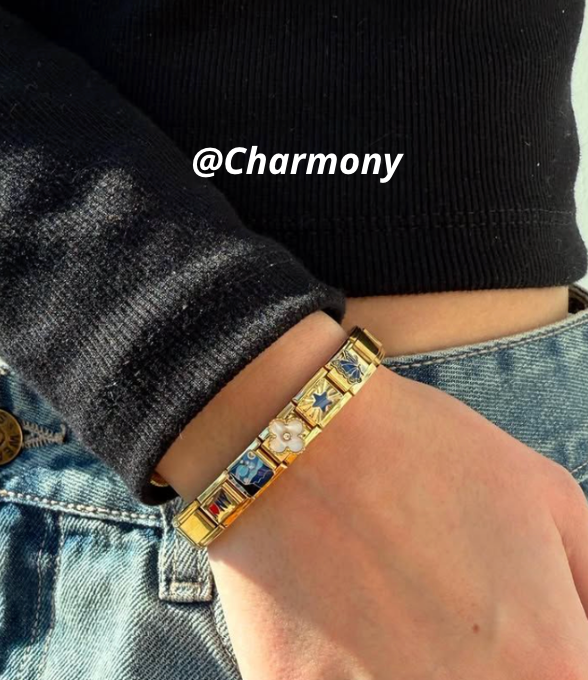 Customer wearing Charmette bracelet